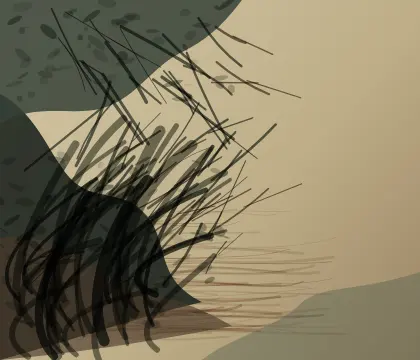 The Forest’s Unoccupied Center: cumulative painting state 3 of 4; The Forest’s Unoccupied Center makes the prompt “The forest grows around an absence.” visible through a distinct causal wake, retained material consequence, and asymmetric field hierarchy.