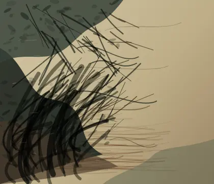 The Forest’s Unoccupied Center: cumulative painting state 4 of 4; The Forest’s Unoccupied Center makes the prompt “The forest grows around an absence.” visible through a distinct causal wake, retained material consequence, and asymmetric field hierarchy.
