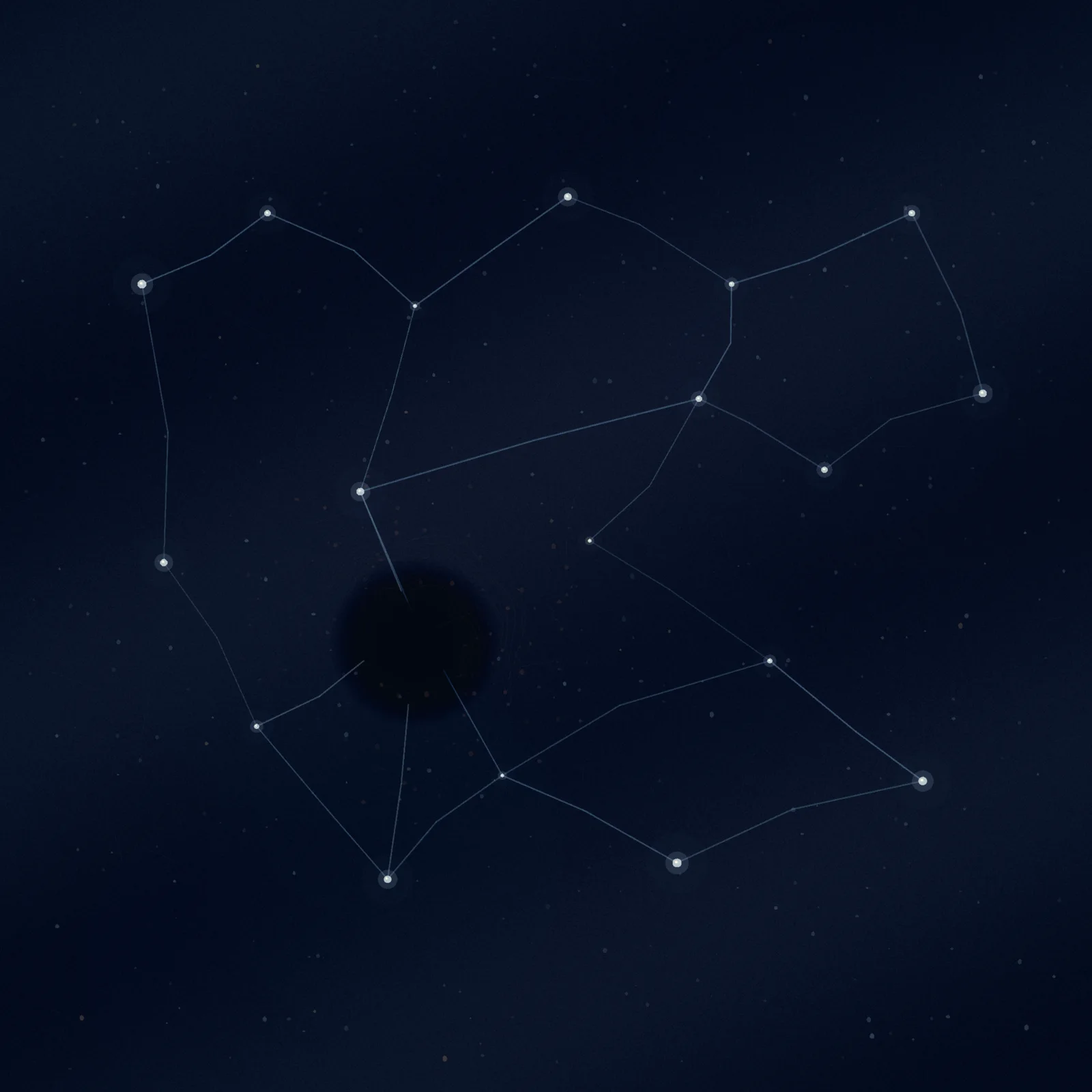 Missing Star, Retained Pressure makes the prompt “A constellation after one star is lost.” visible through a distinct causal wake, retained material consequence, and asymmetric field hierarchy.