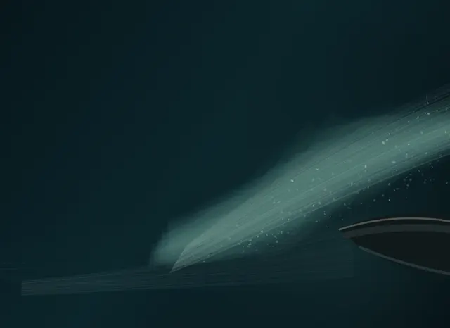 The Wake Overtakes the Vessel makes the prompt “The wake overtakes the vessel.” visible through a distinct causal wake, retained material consequence, and asymmetric field hierarchy.