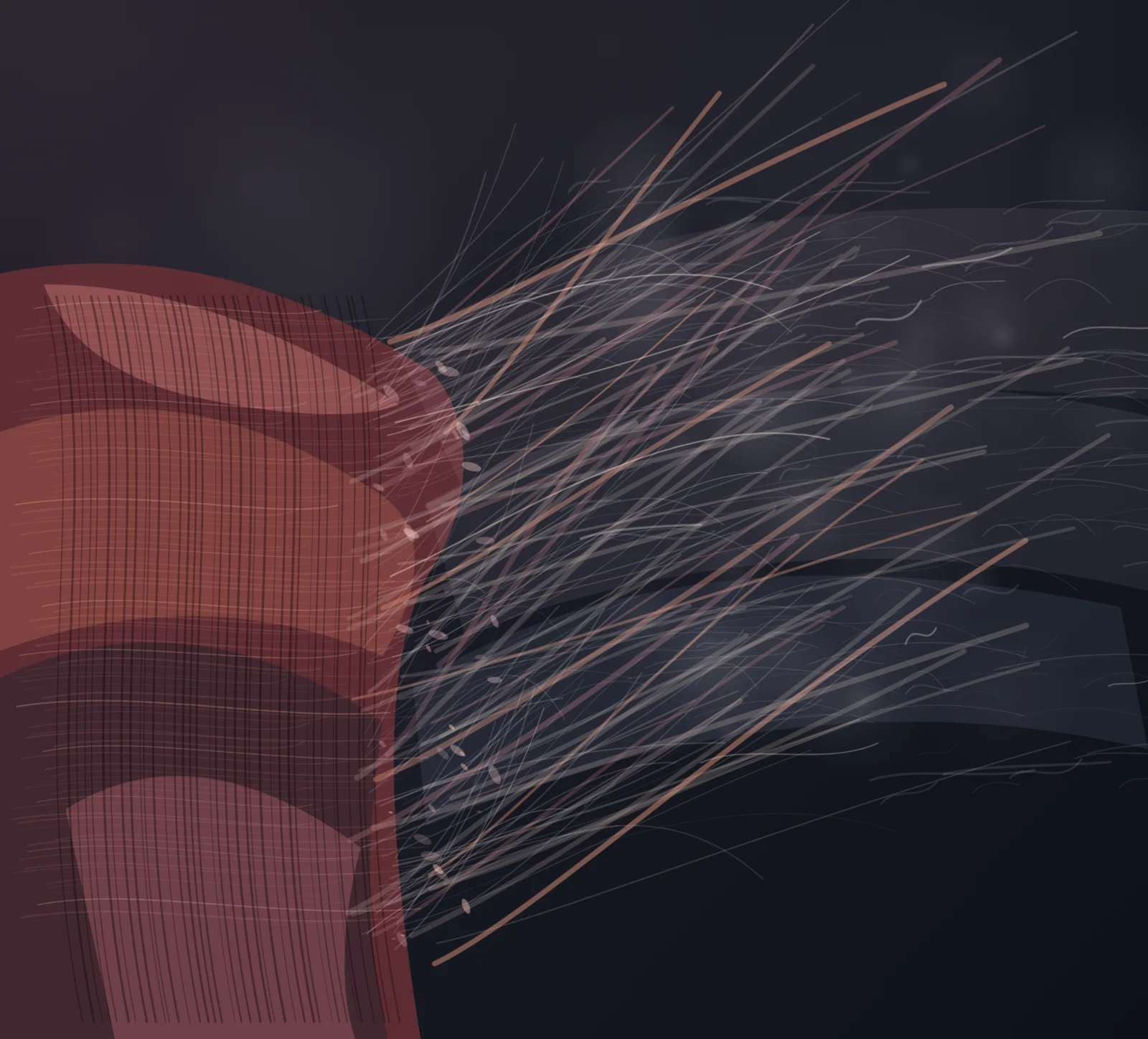 Weather From the Hem answers the prompt through textile-to-weather unraveling, preserving aftermath as a physical event.