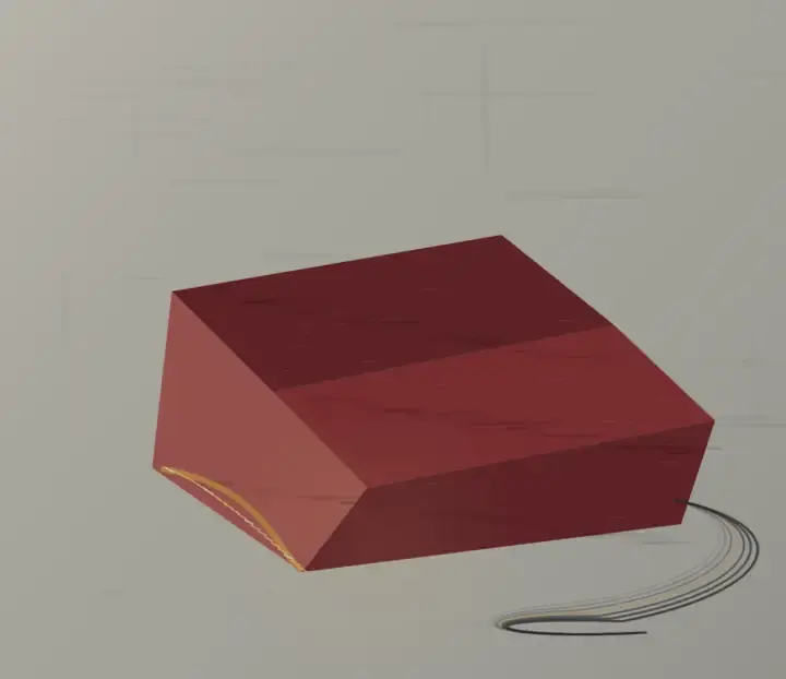 Standard at Rest: cumulative painting state 4 of 4; A folded abraded red standard rests low on quiet stone with a small ochre repair and a released multi-strand cord.